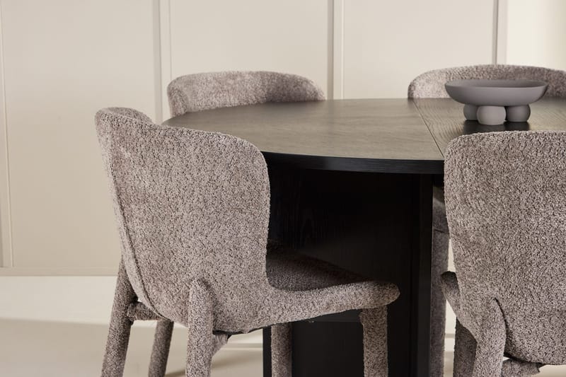 Oval matgrupp Venture Home Brun Svart 6st - Møbler - Borde - Spisebordssæt