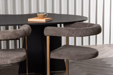 Oval matgrupp Venture Home Brun Svart 6st - Møbler - Borde - Spisebordssæt