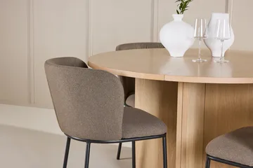 Oval matgrupp Venture Home Brun Vitputsad 4st - Møbler - Borde - Spisebordssæt