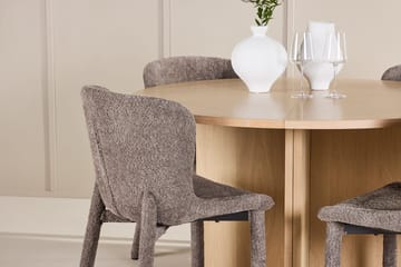 Oval matgrupp Venture Home Brun Vitputsad 4st - Møbler - Borde - Spisebordssæt