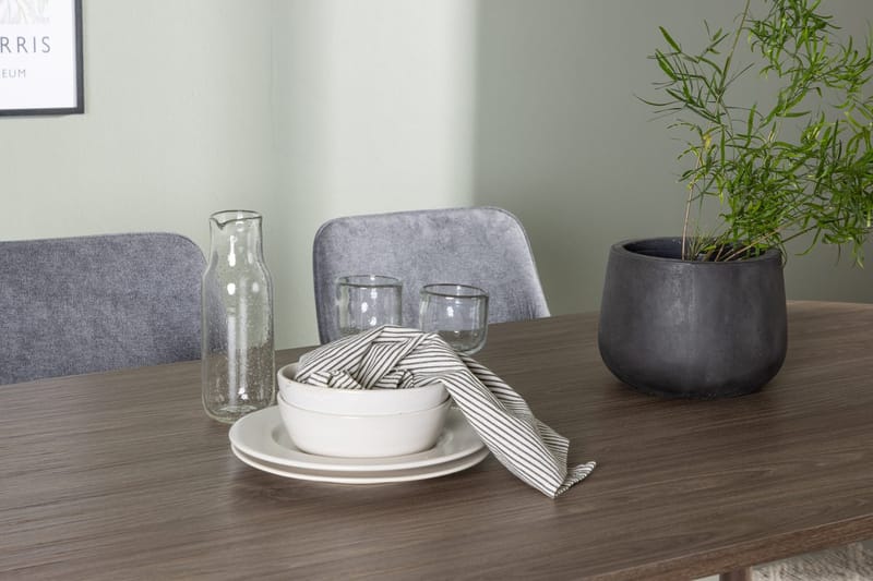 Oval matgrupp Venture Home Grå Natur 4st - Møbler - Borde - Spisebordssæt