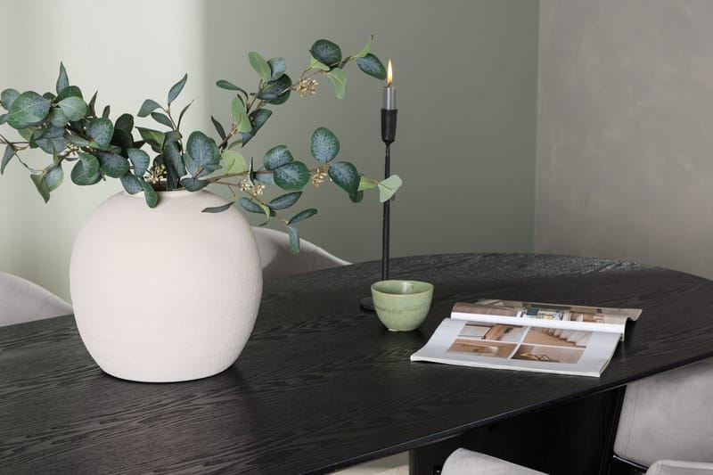 Oval matgrupp Venture Home Grå Svart 4st - Møbler - Borde - Spisebordssæt