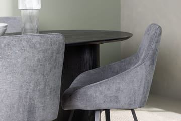 Oval matgrupp Venture Home Grå Svart 4st - Møbler - Borde - Spisebordssæt