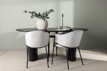 Oval matgrupp Venture Home Grå Svart 4st - Møbler - Borde - Spisebordssæt