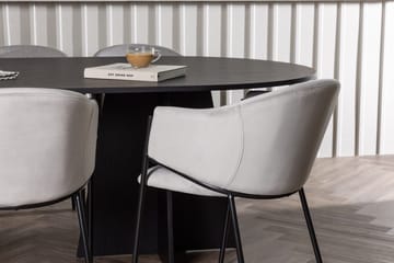 Oval matgrupp Venture Home Grå Svart 6st - Møbler - Borde - Spisebordssæt