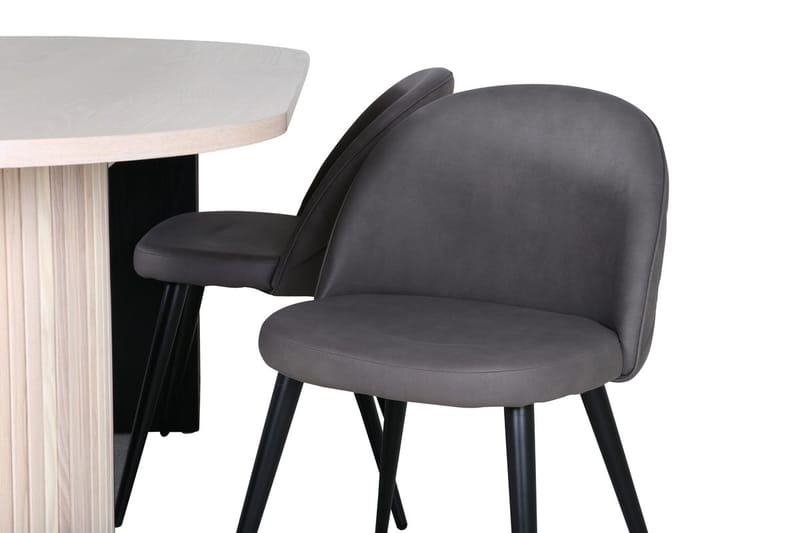 Oval matgrupp Venture Home Grå Vitputsad 4st - Møbler - Borde - Spisebordssæt