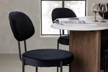 Oval matgrupp Venture Home Svart Ljusgrå 4st - Sort / lysegrå - Møbler - Borde - Spisebordssæt