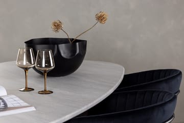 Oval matgrupp Venture Home Svart Ljusgrå 4st - Sort og lysegrå med mørkebrun ramme - Møbler - Borde - Spisebordssæt