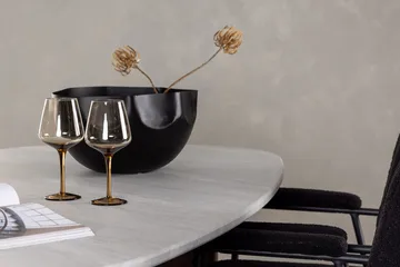 Oval matgrupp Venture Home Svart Ljusgrå 4st - Møbler - Borde - Spisebordssæt