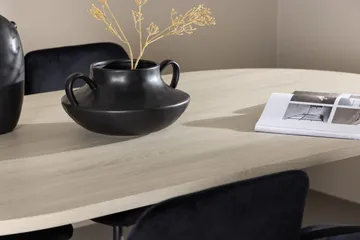 Oval matgrupp Venture Home Svart Ljust trä 4st - Møbler - Borde - Spisebordssæt