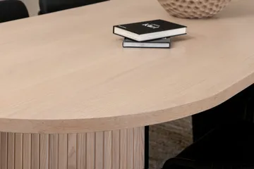 Oval matgrupp Venture Home Svart Ljust trä 4st - Møbler - Borde - Spisebordssæt
