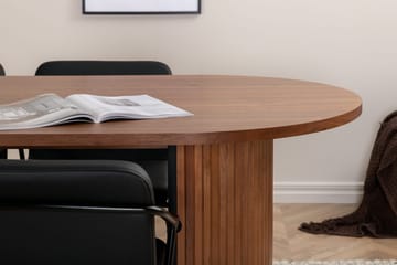 Oval matgrupp Venture Home Svart Mörkt trä 4st - Møbler - Borde - Spisebordssæt