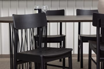 Oval matgrupp Venture Home Svart Mocka 4st - Møbler - Borde - Spisebordssæt