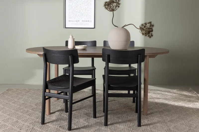 Oval matgrupp Venture Home Svart Natur 4st
