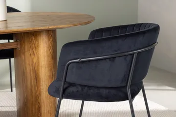 Oval matgrupp Venture Home Svart Natur 4st - Møbler - Borde - Spisebordssæt