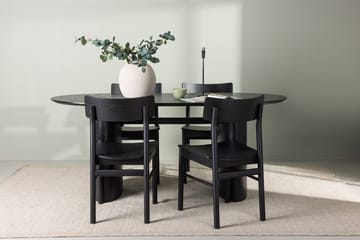 Oval matgrupp Venture Home Svart Svart 4st - Møbler - Borde - Spisebordssæt