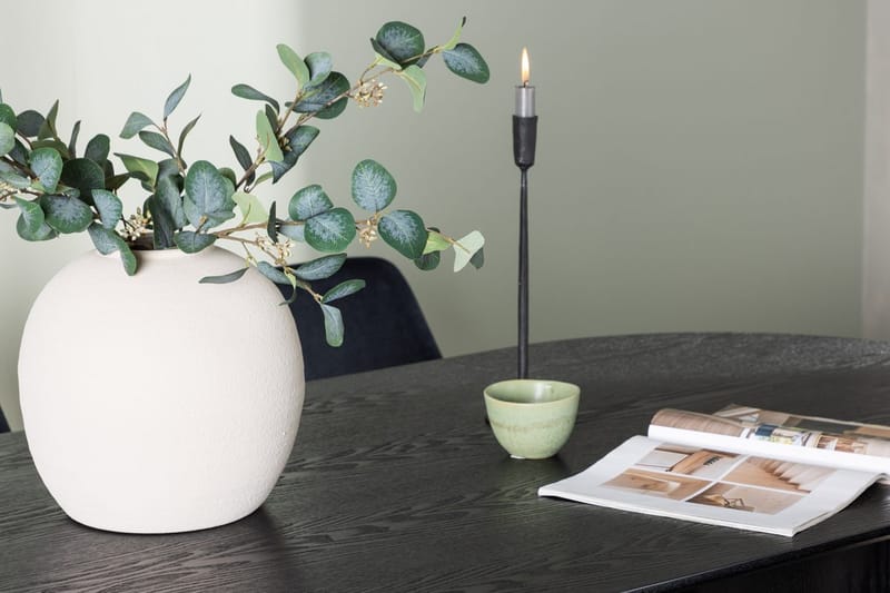 Oval matgrupp Venture Home Svart Svart 4st - Møbler - Borde - Spisebordssæt