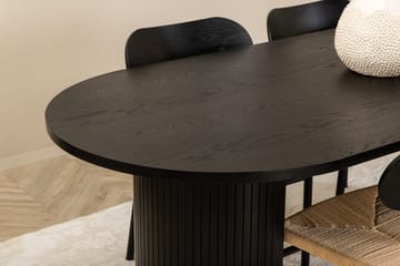 Oval matgrupp Venture Home Svart Svart 4st - Møbler - Borde - Spisebordssæt
