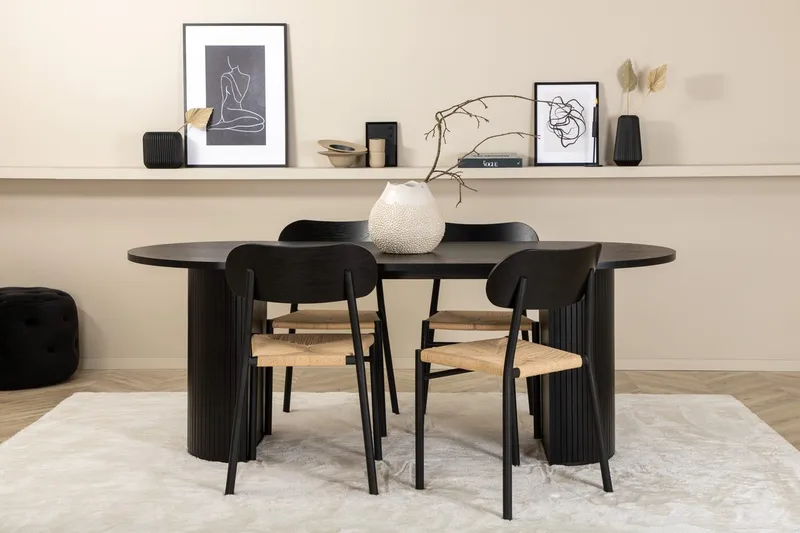 Oval matgrupp Venture Home Svart Svart 4st