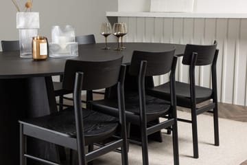 Oval matgrupp Venture Home Svart Svart 6st - Møbler - Borde - Spisebordssæt