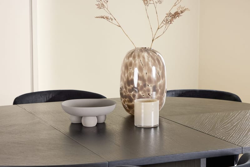 Oval matgrupp Venture Home Svart Svart 6st - Møbler - Borde - Spisebordssæt