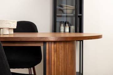 Oval matgrupp Venture Home Svart Valnöt 6st - Møbler - Borde - Spisebordssæt