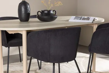 Oval matgrupp Venture Home Svart Vitputsad 4st - Møbler - Borde - Spisebordssæt