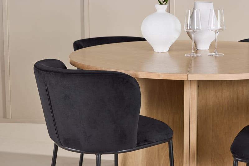 Oval matgrupp Venture Home Svart Vitputsad 4st - Møbler - Borde - Spisebordssæt