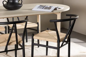 Oval matgrupp Venture Home Svart Vitputsad 4st - Møbler - Borde - Spisebordssæt