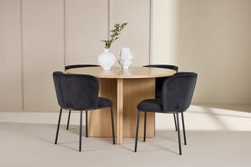 Oval matgrupp Venture Home Svart Vitputsad 4st - Møbler - Borde - Spisebordssæt