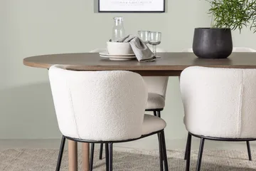 Oval matgrupp Venture Home Vit Natur 4st - Møbler - Borde - Spisebordssæt