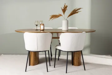 Oval matgrupp Venture Home Vit Natur 4st - Møbler - Borde - Spisebordssæt