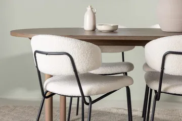 Oval matgrupp Venture Home Vit Natur 4st - Møbler - Borde - Spisebordssæt