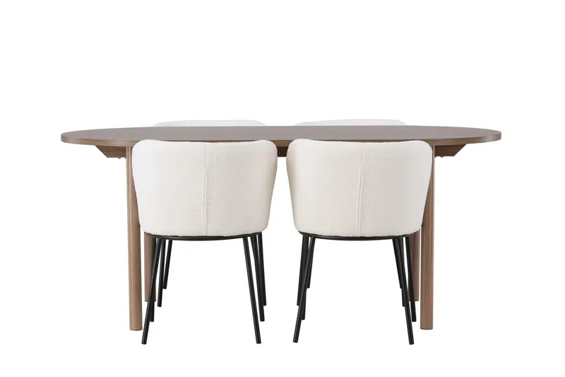 Oval matgrupp Venture Home Vit Natur 4st