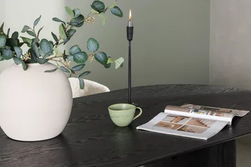 Oval matgrupp Venture Home Vit Svart 4st - Møbler - Borde - Spisebordssæt