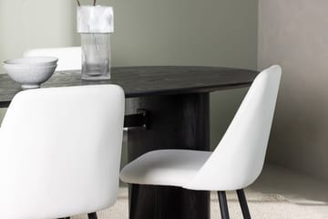 Oval matgrupp Venture Home Vit Svart 4st - Møbler - Borde - Spisebordssæt