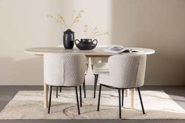 Oval matgrupp Venture Home Vit Vitputsad 4st - Møbler - Borde - Spisebordssæt
