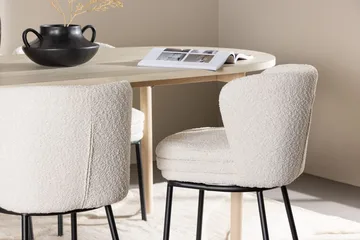 Oval matgrupp Venture Home Vit Vitputsad 4st - Møbler - Borde - Spisebordssæt