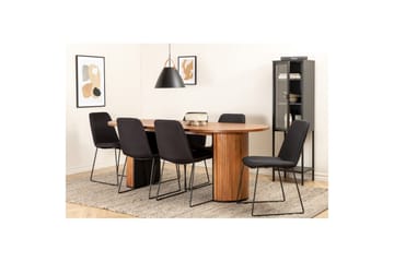 Oval spisebordssæt Bianca, Muce - 200x90x75 - Møbler - Borde - Spisebordssæt