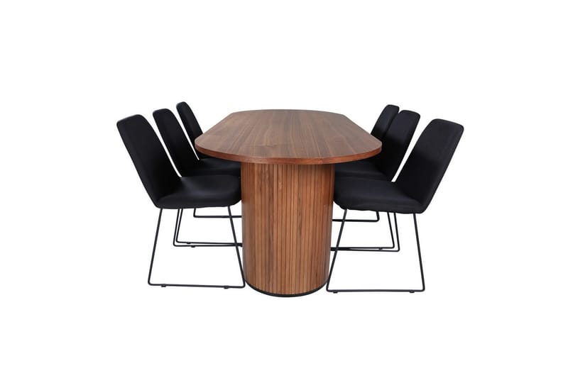 Oval spisebordssæt Bianca, Muce - 200x90x75 - Møbler - Borde - Spisebordssæt