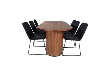 Oval spisebordssæt Bianca, Muce - 200x90x75 - Møbler - Borde - Spisebordssæt