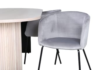 Oval spisegruppe Venture Home Bianca, Berit Grå Hvidlaseret 4 stk - Møbler - Borde - Spisebordssæt