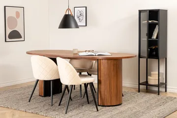 Oval spisegruppe Venture Home Bianca, Velvet Mørkt træ - Møbler - Borde - Spisebordssæt