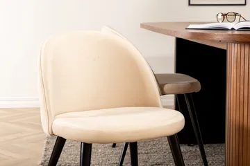 Oval spisegruppe Venture Home Bianca, Velvet Mørkt træ - Møbler - Borde - Spisebordssæt