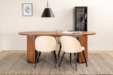 Oval spisegruppe Venture Home Bianca, Velvet Mørkt træ - Møbler - Borde - Spisebordssæt