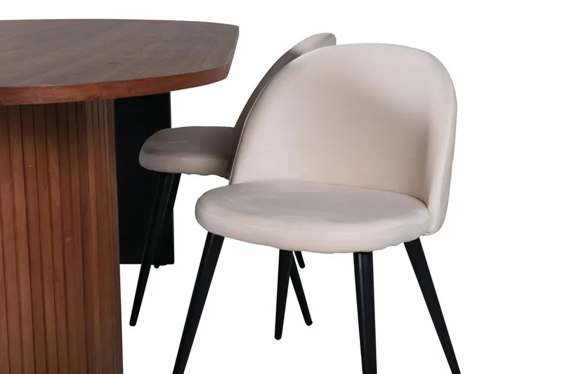 Oval spisegruppe Venture Home Bianca, Velvet Mørkt træ - Møbler - Borde - Spisebordssæt