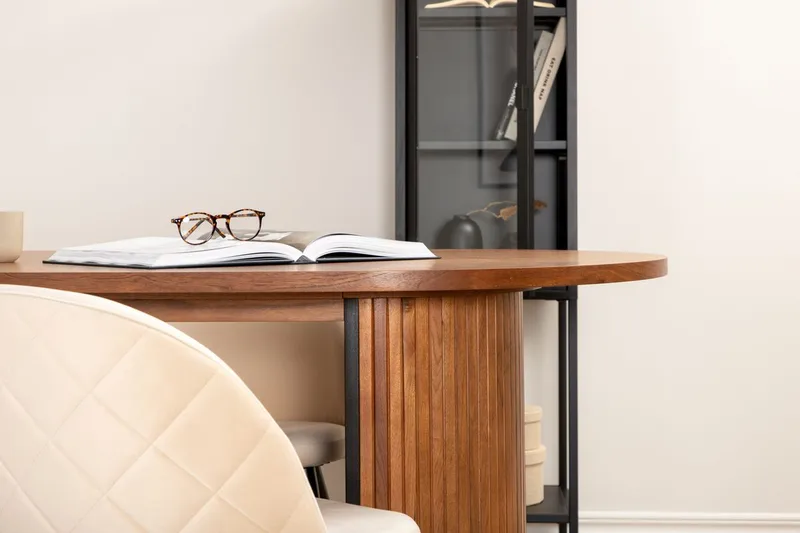 Oval spisegruppe Venture Home Bianca, Velvet Mørkt træ - Møbler - Borde - Spisebordssæt