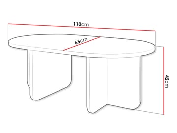 Ovren sofabord 110 cm - brun - Møbler - Borde - Sofabord