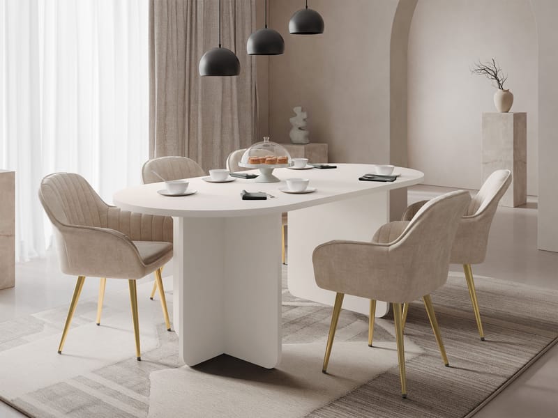 Ovren spisebord 185 cm - beige - Møbler - Borde - Spisebord og køkkenbord