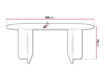 Ovren spisebord 185 cm - brun - Møbler - Borde - Spisebord og køkkenbord